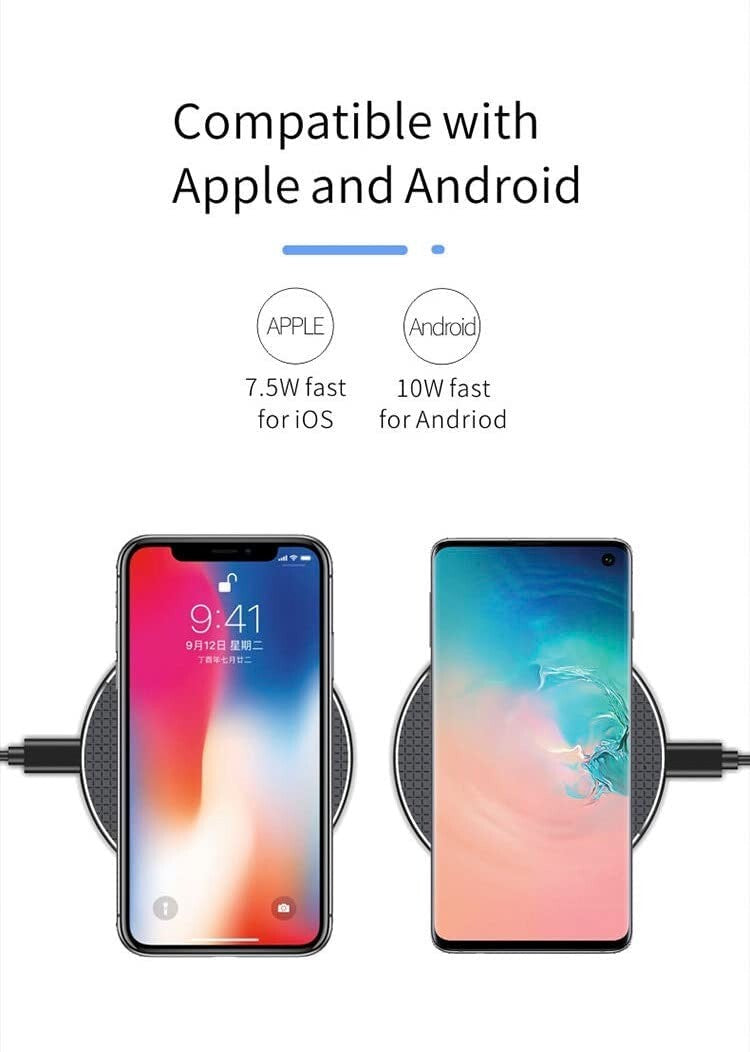 Fast Wireless Charger Charging Pad For Apple iPhone & Samsung & Universal